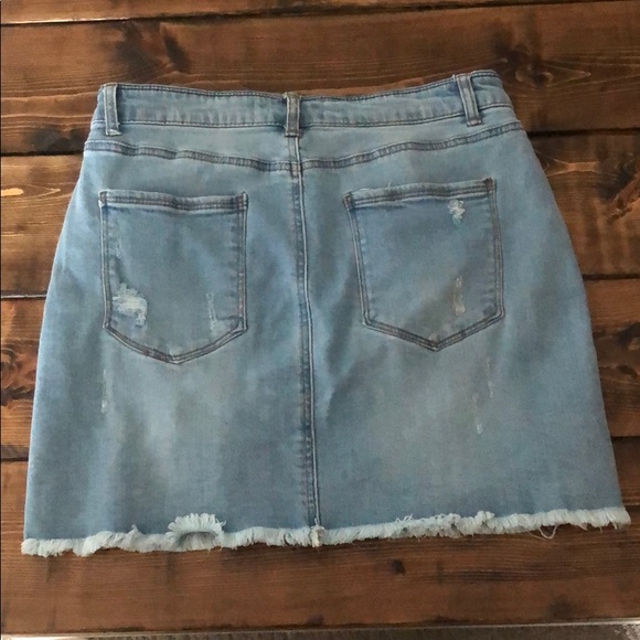 2sable light frayed denim skirt - Picture 2 of 2